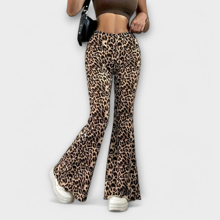 Gabriella - Leopárdmintás bootcut nadrág