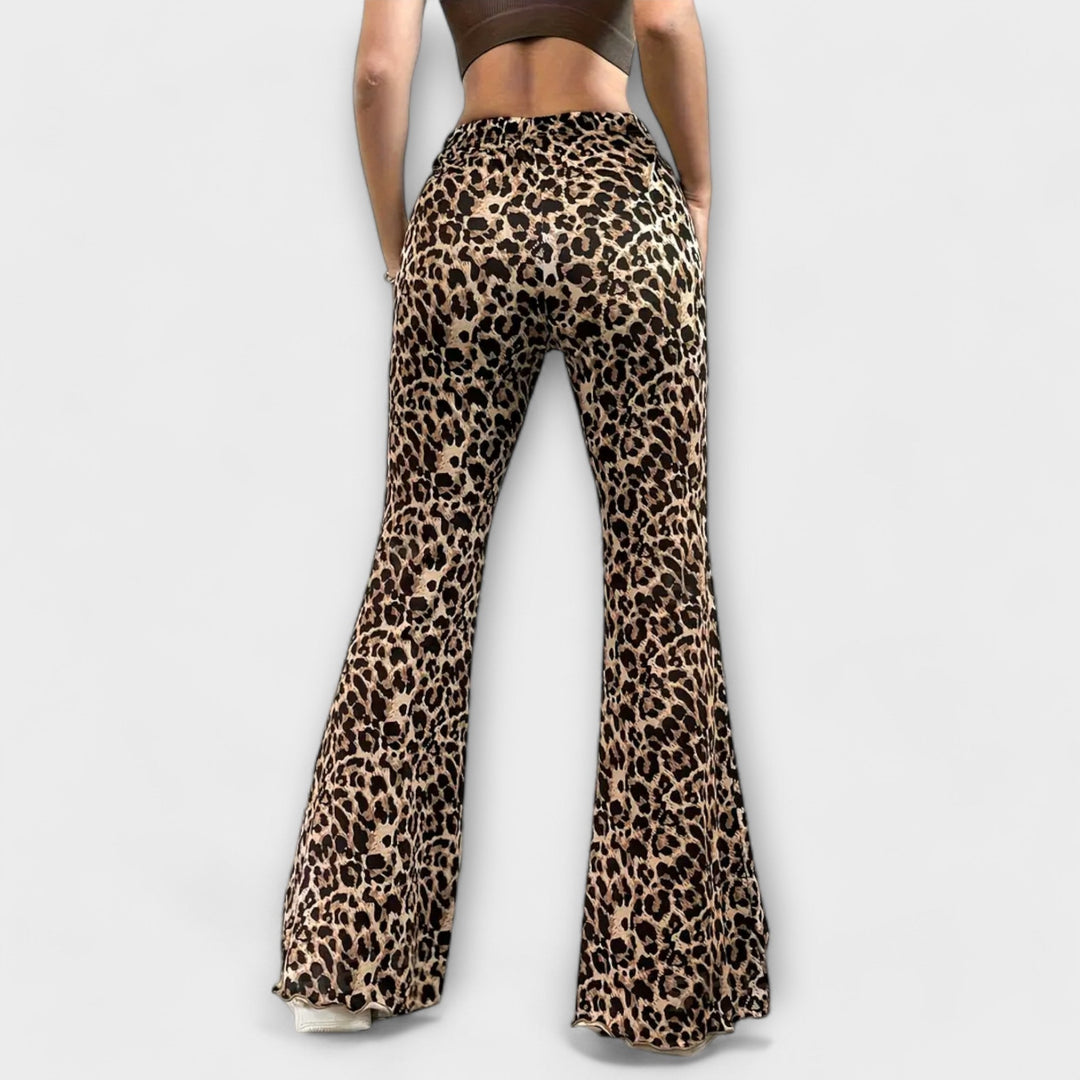 Gabriella - Leopárdmintás bootcut nadrág