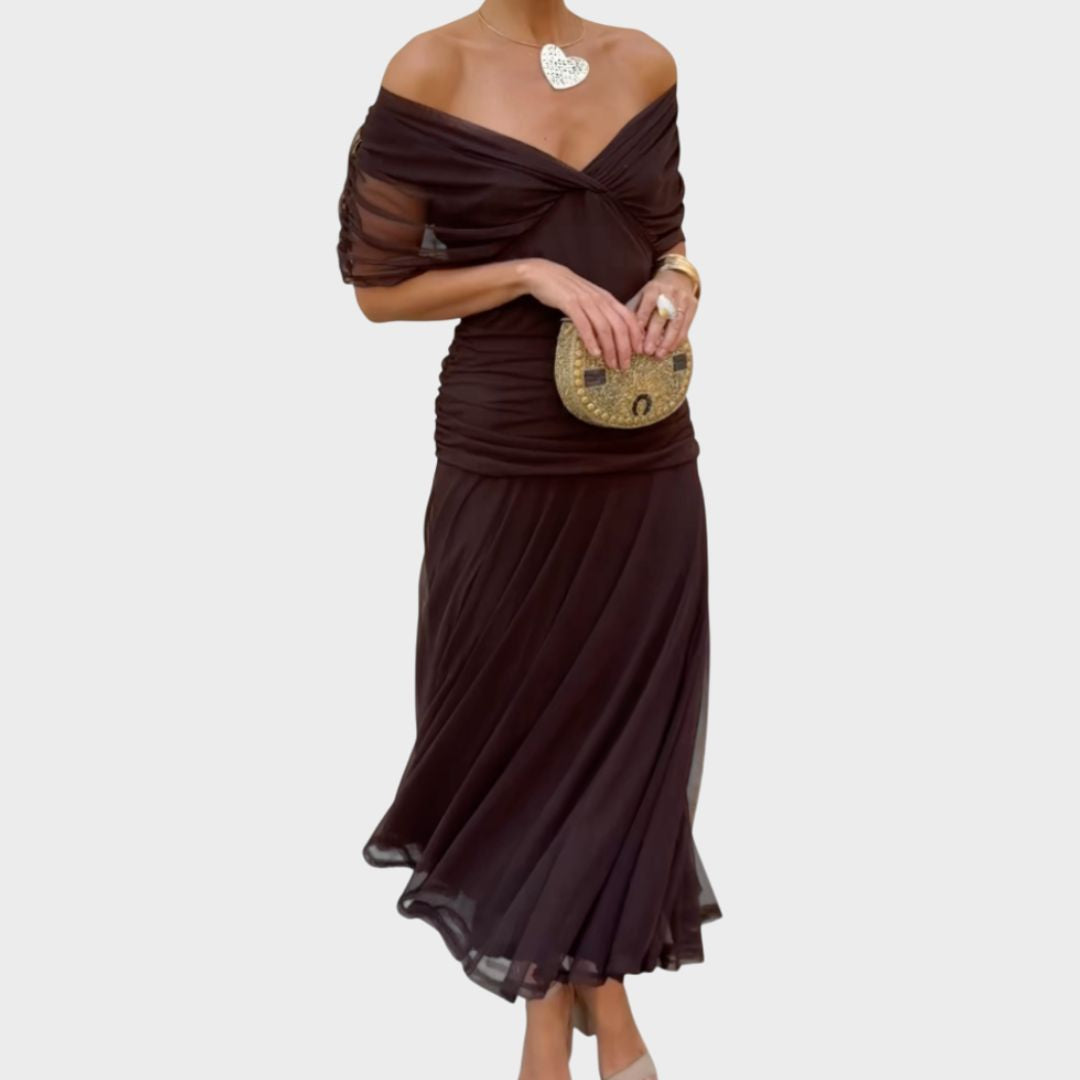 Ilona - Elegáns V nyakú ruha