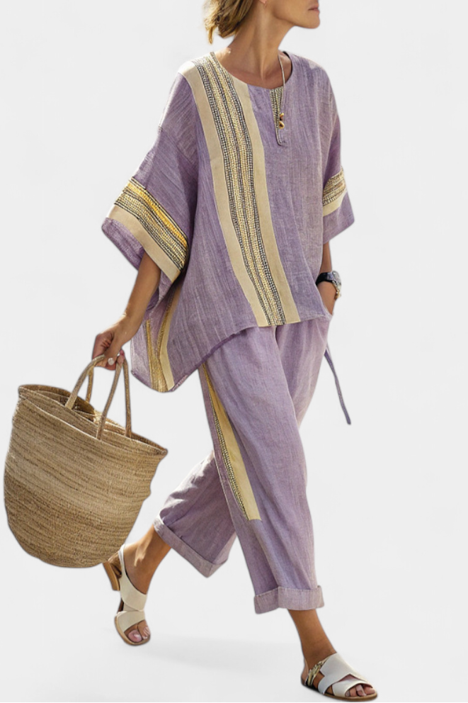 Beáta - Boho Vászon és Bambusz Szett