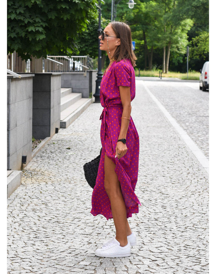 Nóra - Virágmintás Midi Ruha