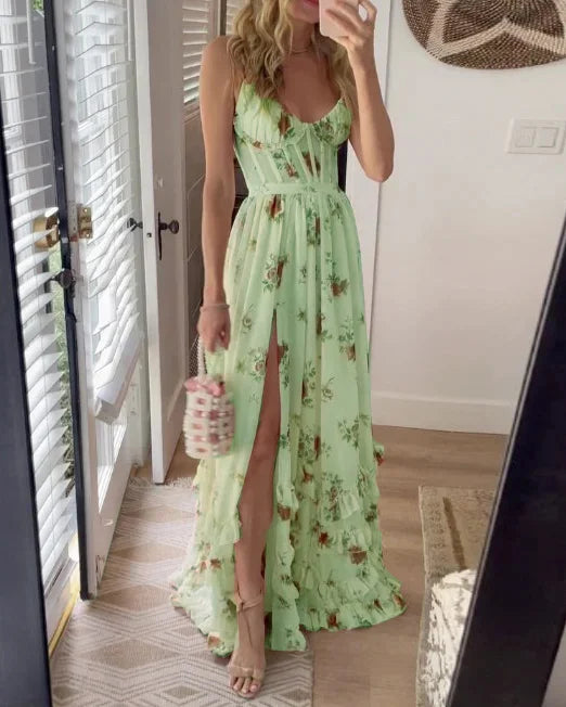 Laura - Virágmintás midi ruha
