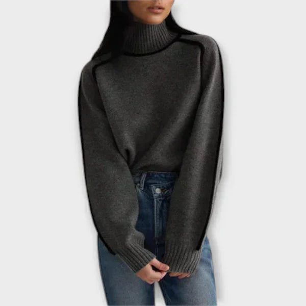 Katalin - Elegáns magas nyakú pulóver