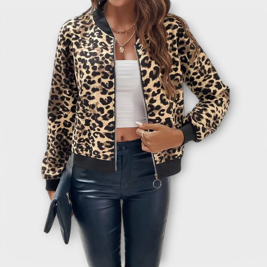 Andrea - Elegáns Leopárd Mintás Kabát