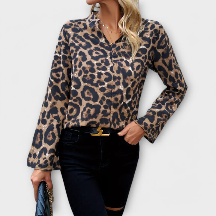 Zsanett - Leopárd mintás casual blúz