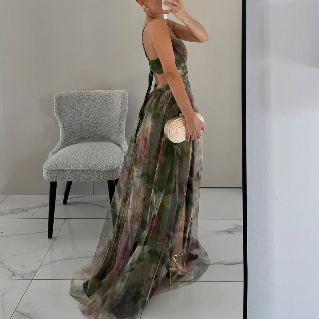 Margit - Maxi ruha virágmintával