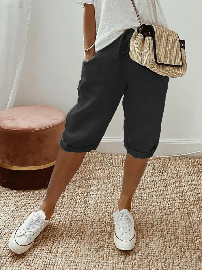 Emese - Női Pamut-Lenvászon Rövidnadrág