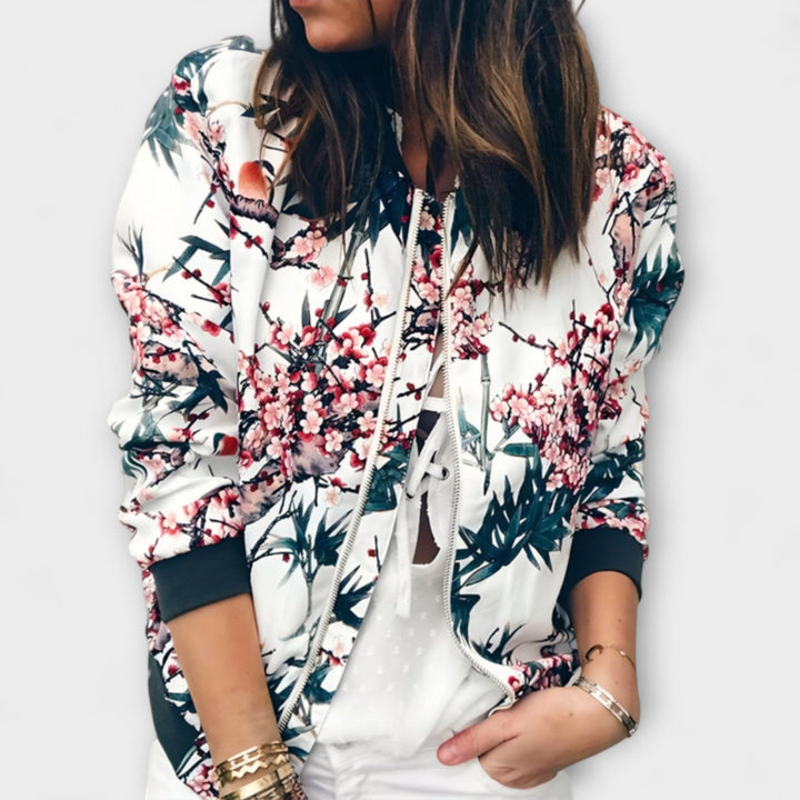 Krisztina - Elegáns virágos bomber dzseki