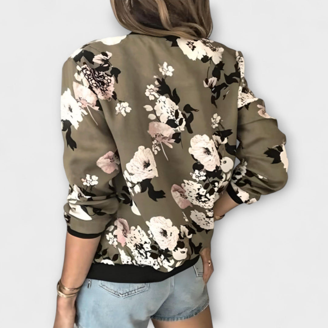 Krisztina - Elegáns virágos bomber dzseki