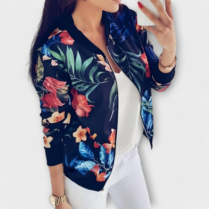 Krisztina - Elegáns virágos bomber dzseki